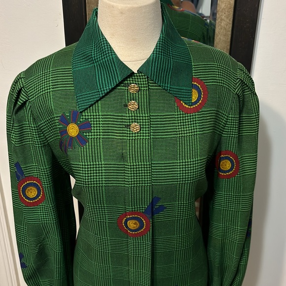 Vintage 70/80 Adel Simpson NY Wool Dress Size Large - Picture 2 of 14